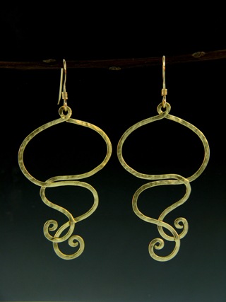 Gold Squiggly Earrings
