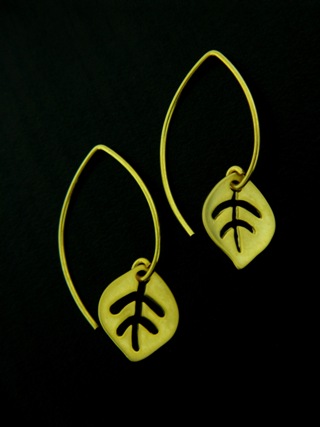 Gold Vermeil Marquis Leaf Earrings