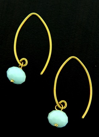 Gold Vermeil Marquis Alabaster Earrings