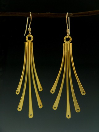 Gold Fan Earrings