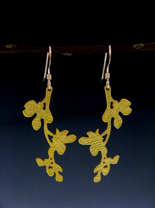 Gold Cherry Blossom Earrings