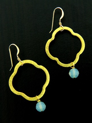 Moroccan Gold Vermeil Pacific Opal Earrings