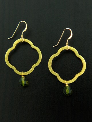 Moroccan Gold Vermeil Olivine Earrings