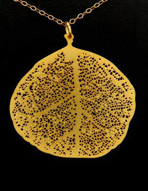 Golden Aspen Leaf  Necklace