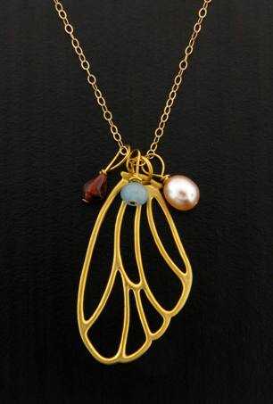 Golden Wings Gemstone Necklace