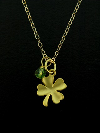 Gold Lucky Clover Necklace