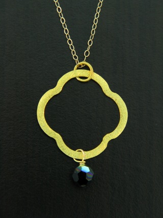 Moroccan Gold Vermeil Jet Black Necklace