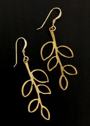 Golden Leaf Branch Earrings