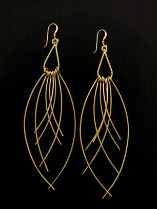 Golden Long Curve Earrings-Golden Long Curve Earrings