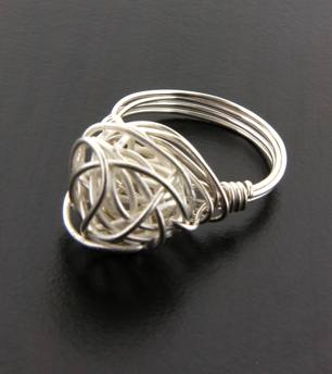 Mesh Wire Ring-wire-wrapped rings, sterling silver rings, wholesale rings