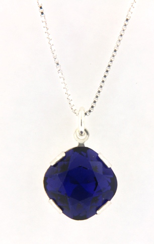 Velvet Purple Necklace-Velvet purple square drop necklace
