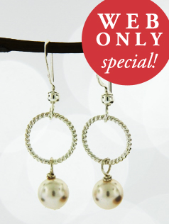 *Crystal Pearls w/ Ring Earrings-Crystal Pearls w/ Ring Earrings