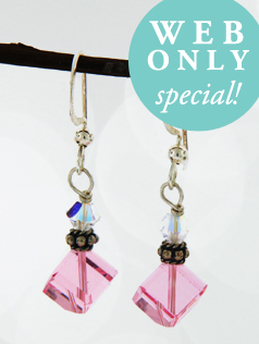 *Diamond Crystal Pink Earrings-Diamond Crystal Pink Earrings