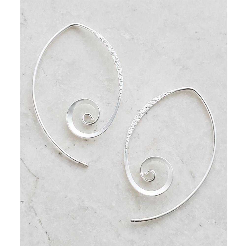 Two-Tone Earrings Hammered Oval Hoop Earrings, Mixed Metal Hoops