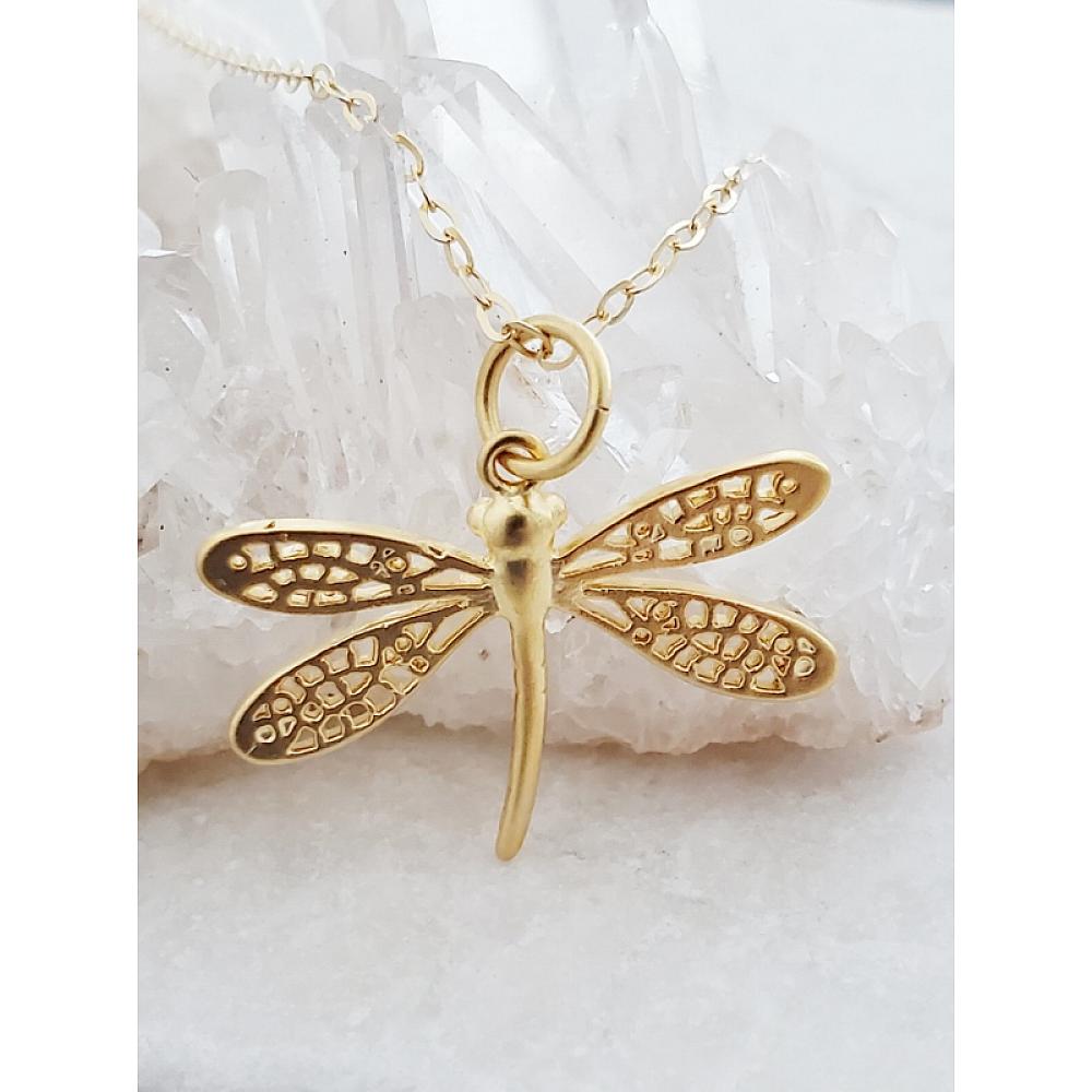 14k gold dragonfly deals necklace