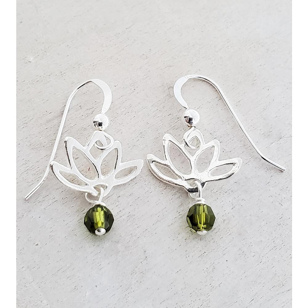 Blooming Lotus Studs, Lotus Earrings