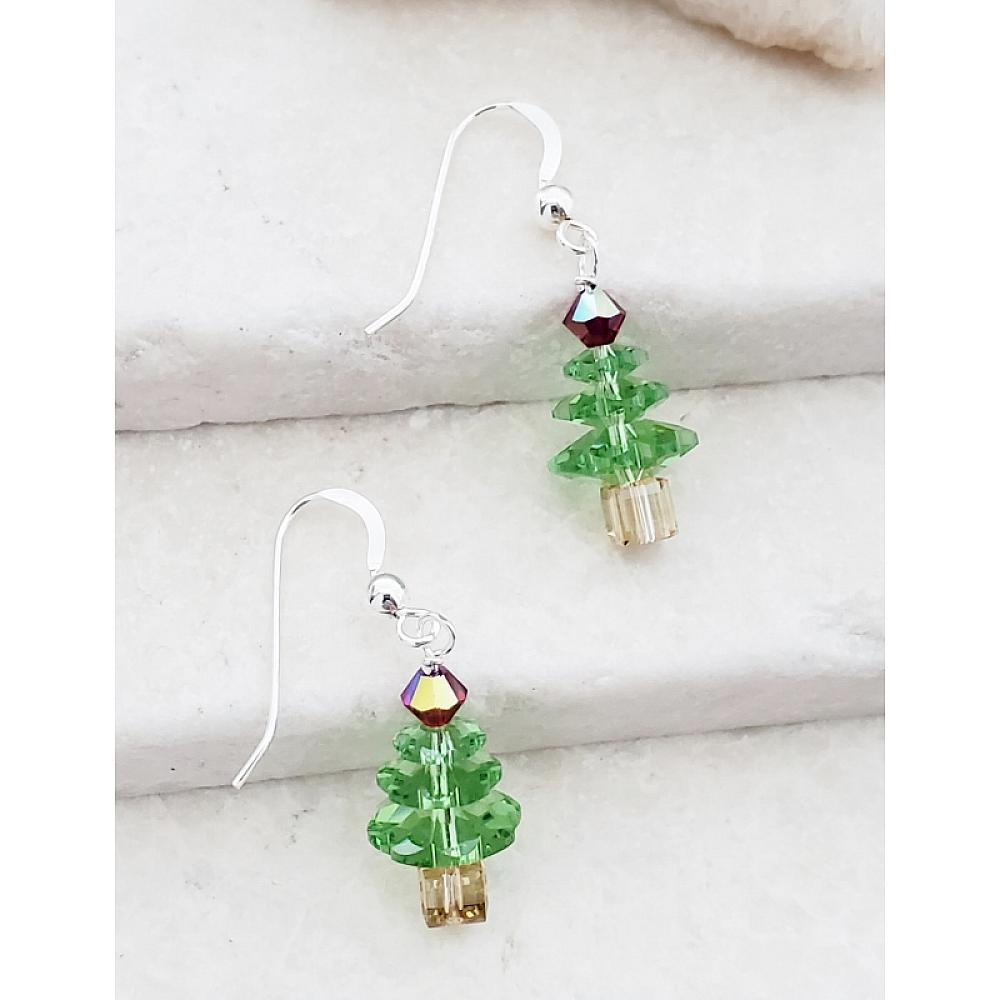 SWAROVSKI HOLIDAY TREE EARRINGS - CLASSIC CHRISTMAS