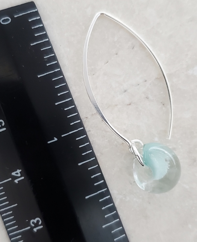 Silver Marquis Earrings in Sky Blue