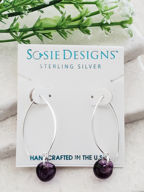 Silver Marquis Earrings in Mystic Purple