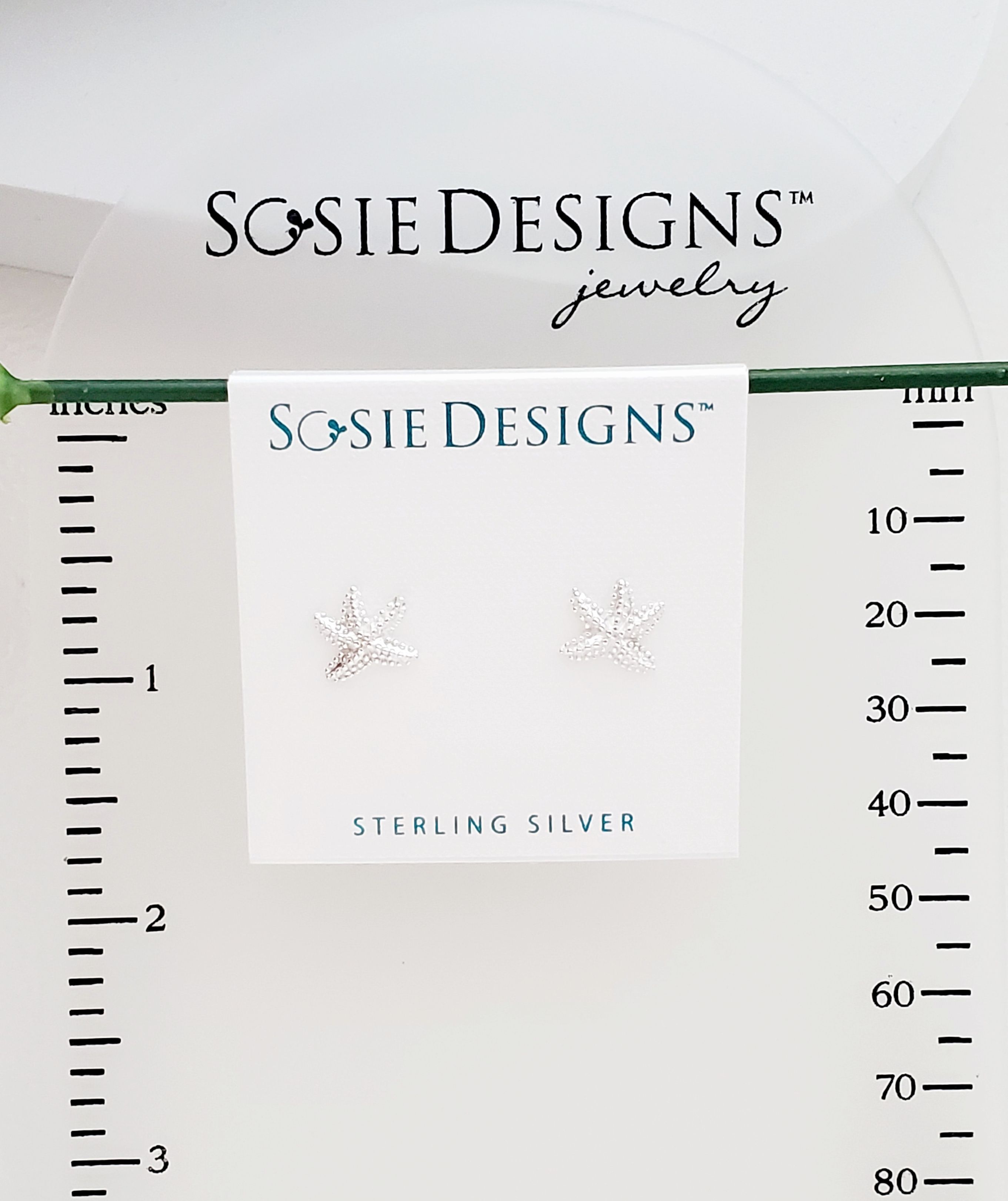 Silver Textured Starfish Studs
