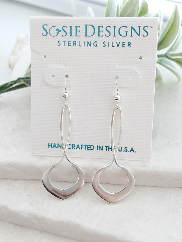 Silver Twisted Lotus Earrings
