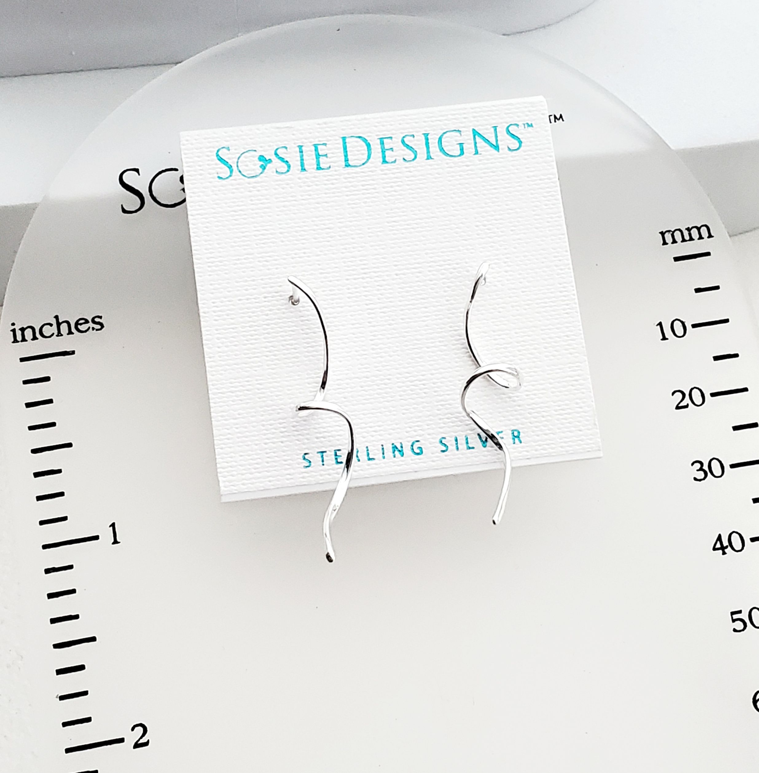 Silver Ribbon Twirl Studs