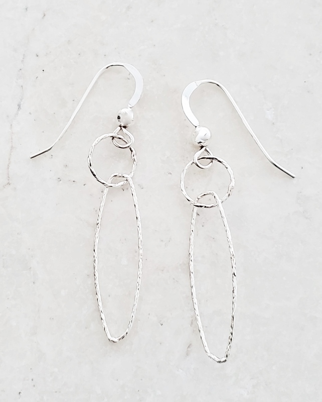 Silver Diamond Cut Combo Earrings