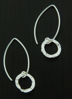 Marquis Round Hammered Earrings