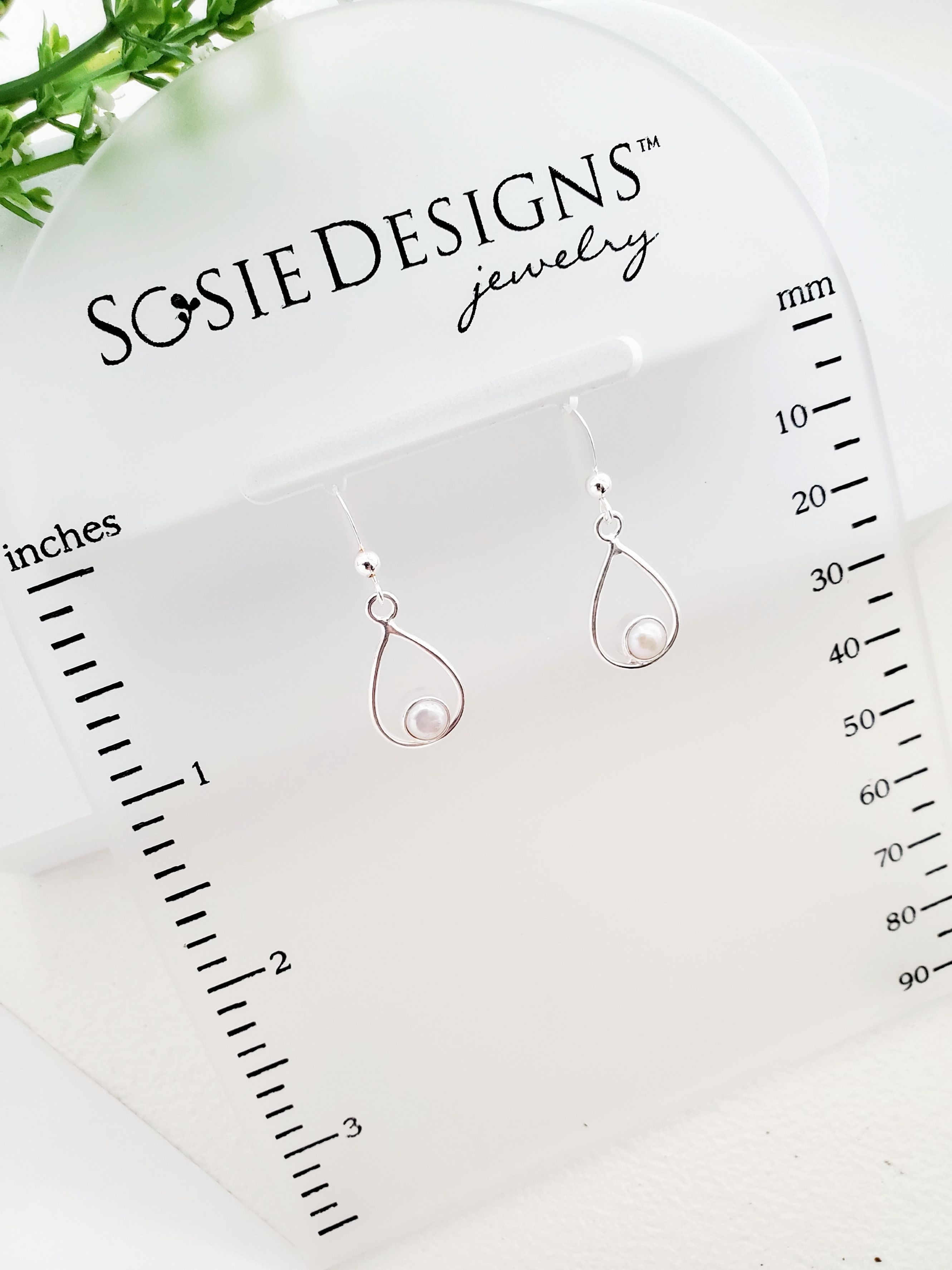 Sterling Silver Teardrop Earrings - Freshwater Pearl