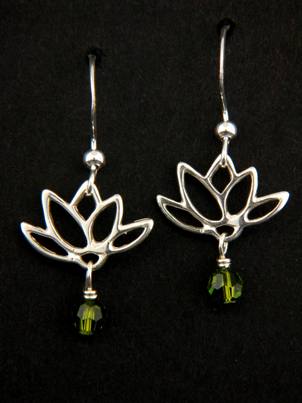 Lotus Blooms Earrings in Olivine