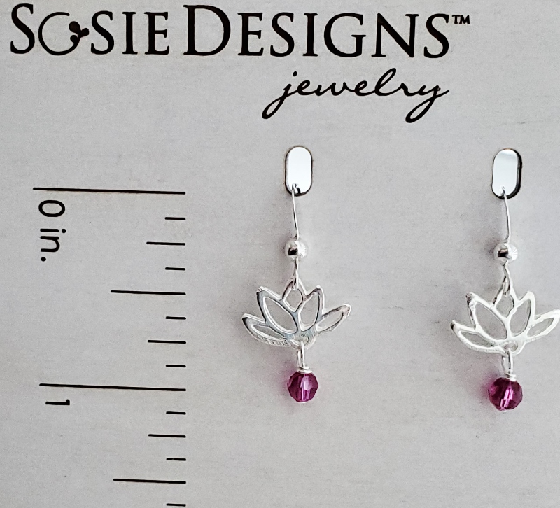 Lotus Blooms Earrings in Fuchsia