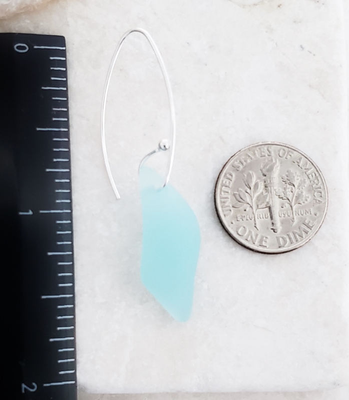 Eco Sea Glass Marquis Splash Earrings - Sea Foam