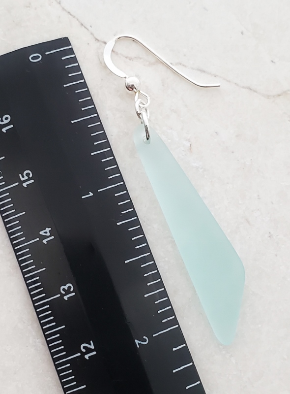 Cultured Sea Glass Paddle Earrings - Turquoise