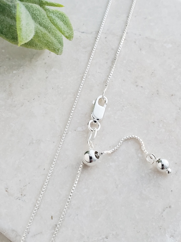 Sterling Silver Box Chain Adjustable