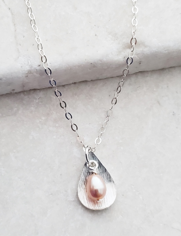 Pink Pearl Petal Necklace