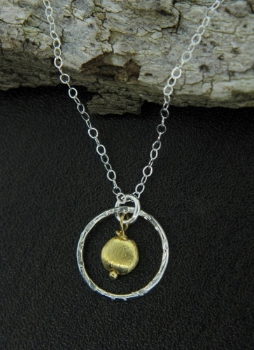 Hammered Two-Tone Necklace Gold/Silver