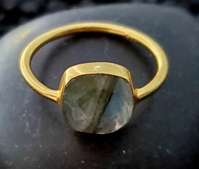 Labradorite Cushion Ring