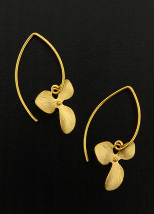 Gold Marquis Orchid Earrings