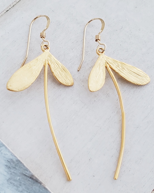 Gold Dandelion Earrings