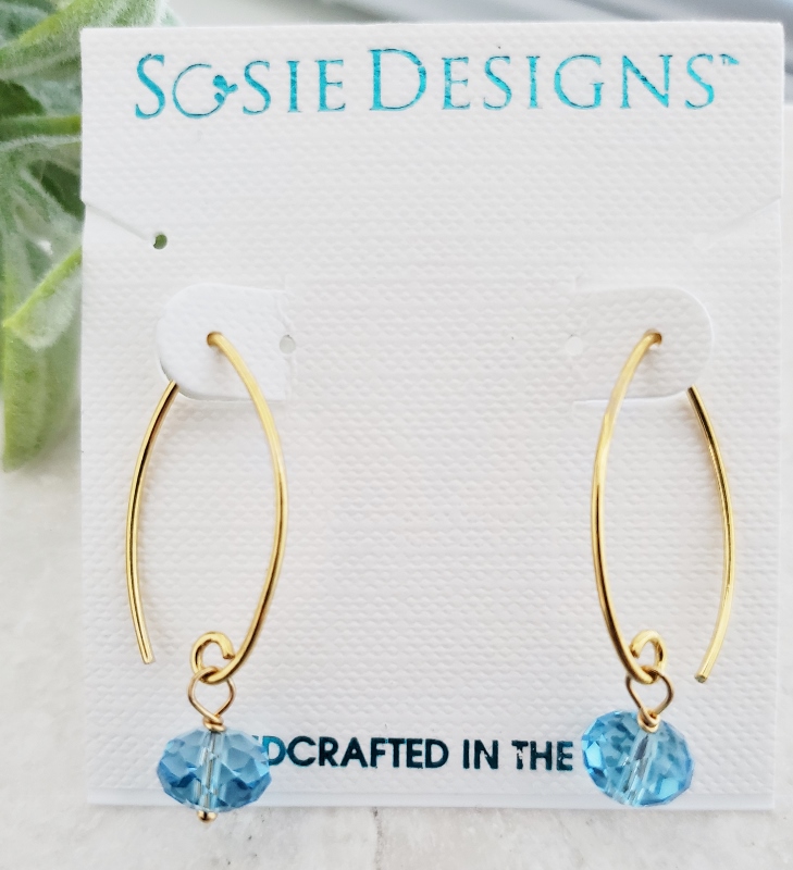 Gold Marquis Aqua Earrings
