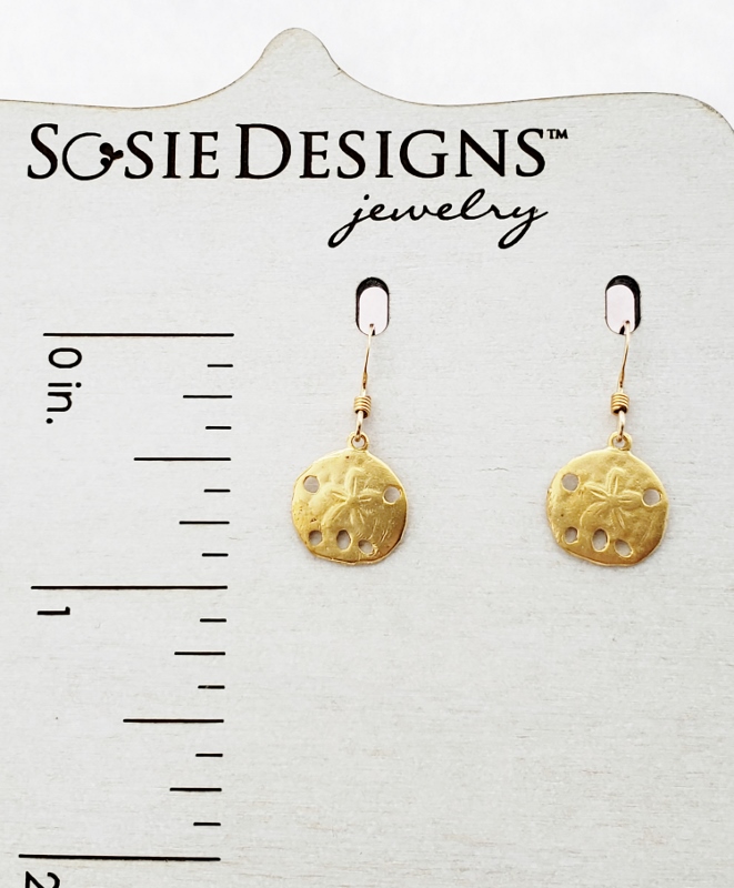 Gold Sand Dollar Earrings