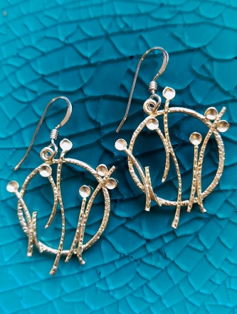 Matte Gold Dandelion Pod Earrings