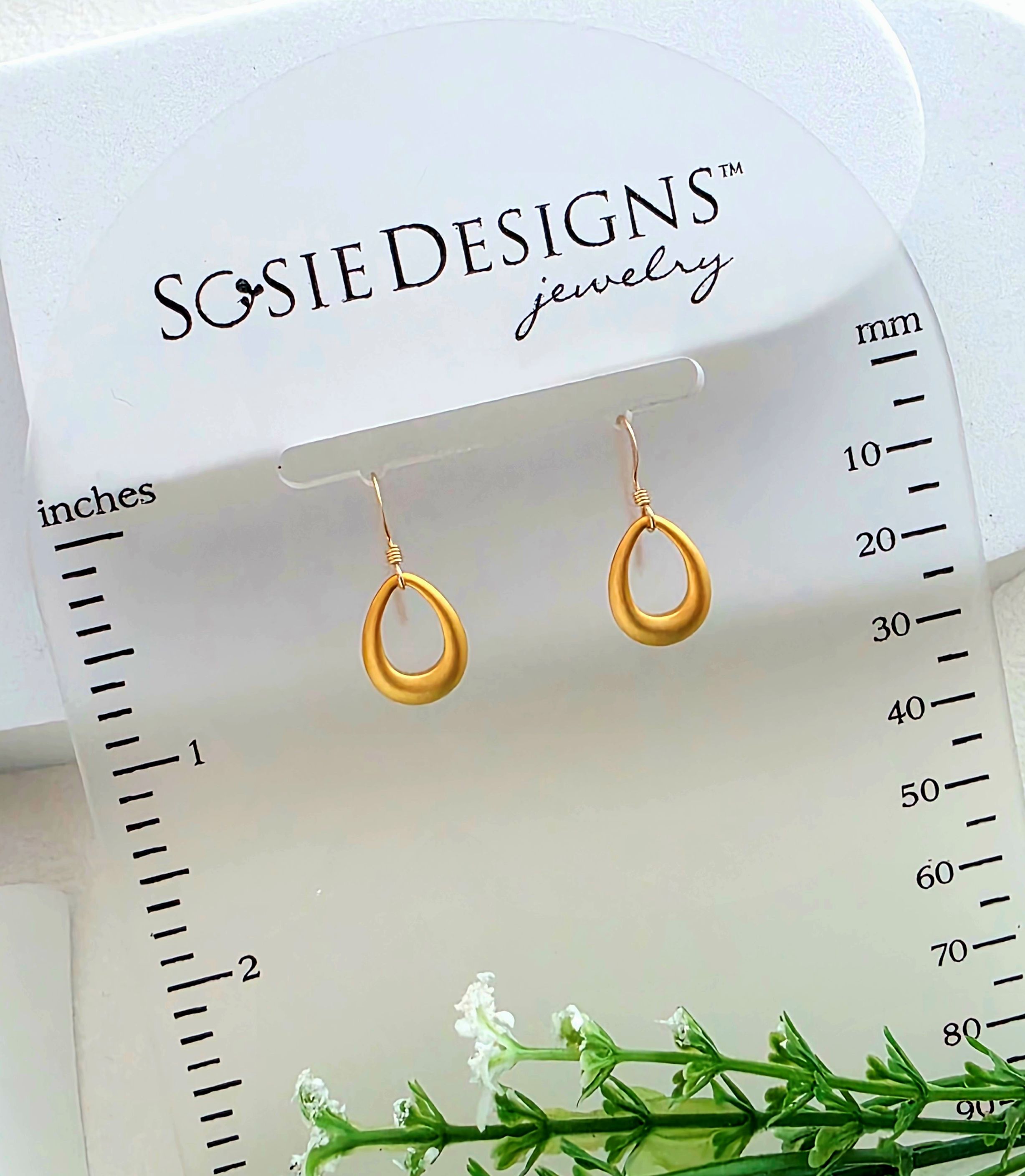 Matte Gold Open Teardrop Earrings