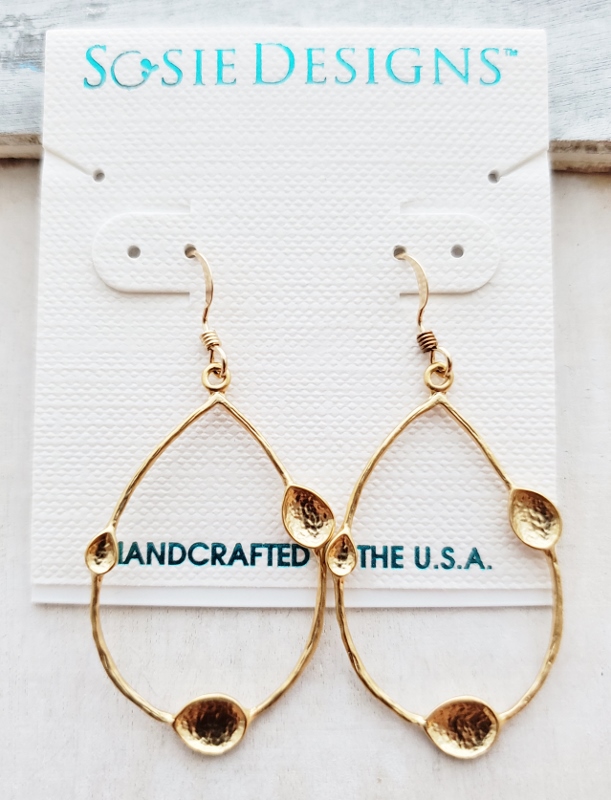 Gold Teardrop Pods Earrings