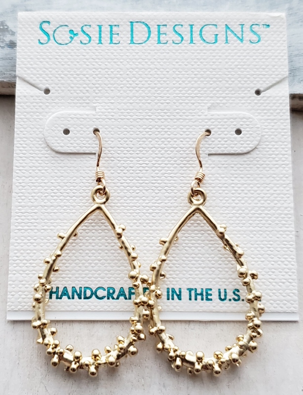 Gold Dotted Teardrop Earrings