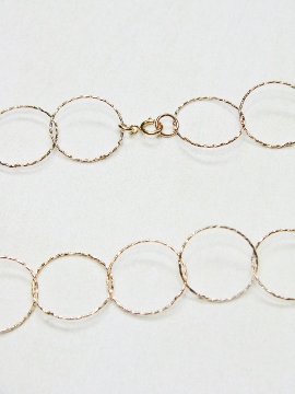 36" Rose Gold Diamond Cut Circle Necklace