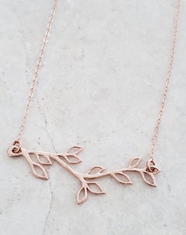 Wholesale Handmade Rose Gold Vine Twigs Necklace by Sosie Designs Jewelry