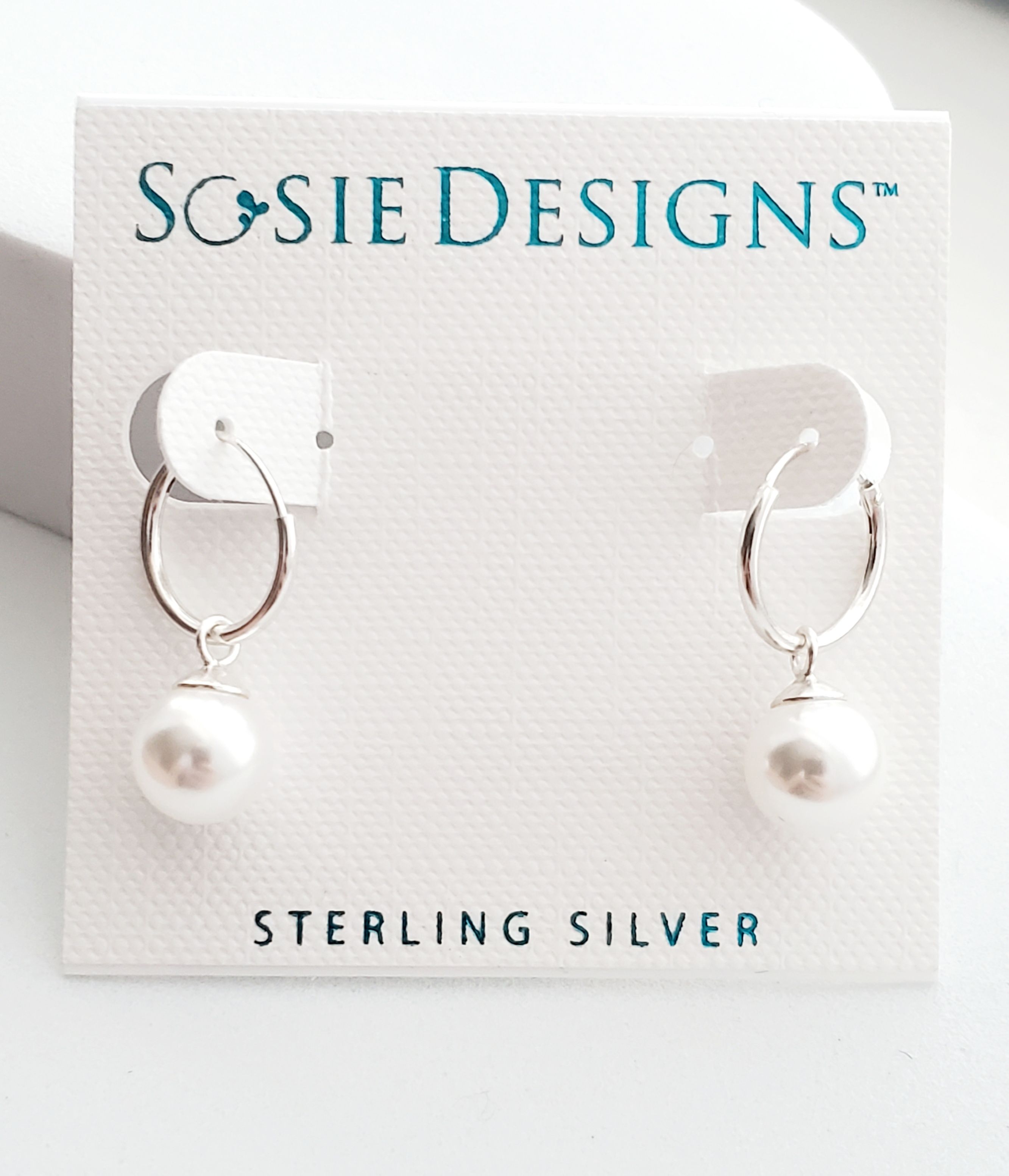 Sterling Silver  Endless Hoop w/ Crystal Pearls