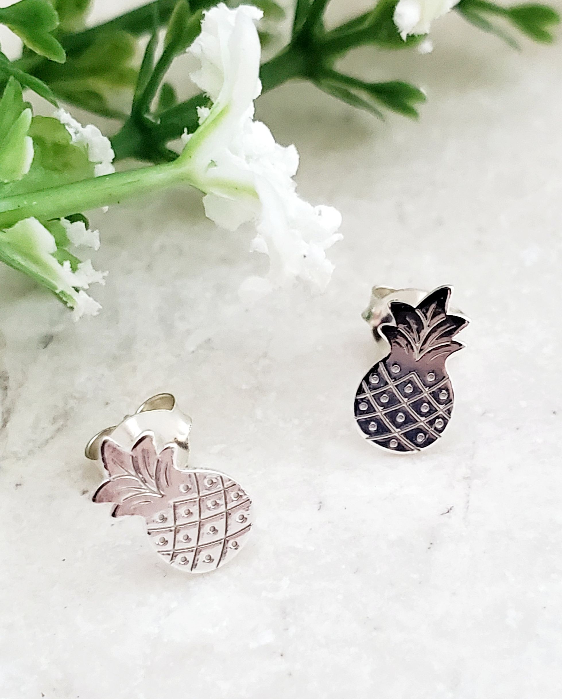 Sterling Silver Pineapple Studs
