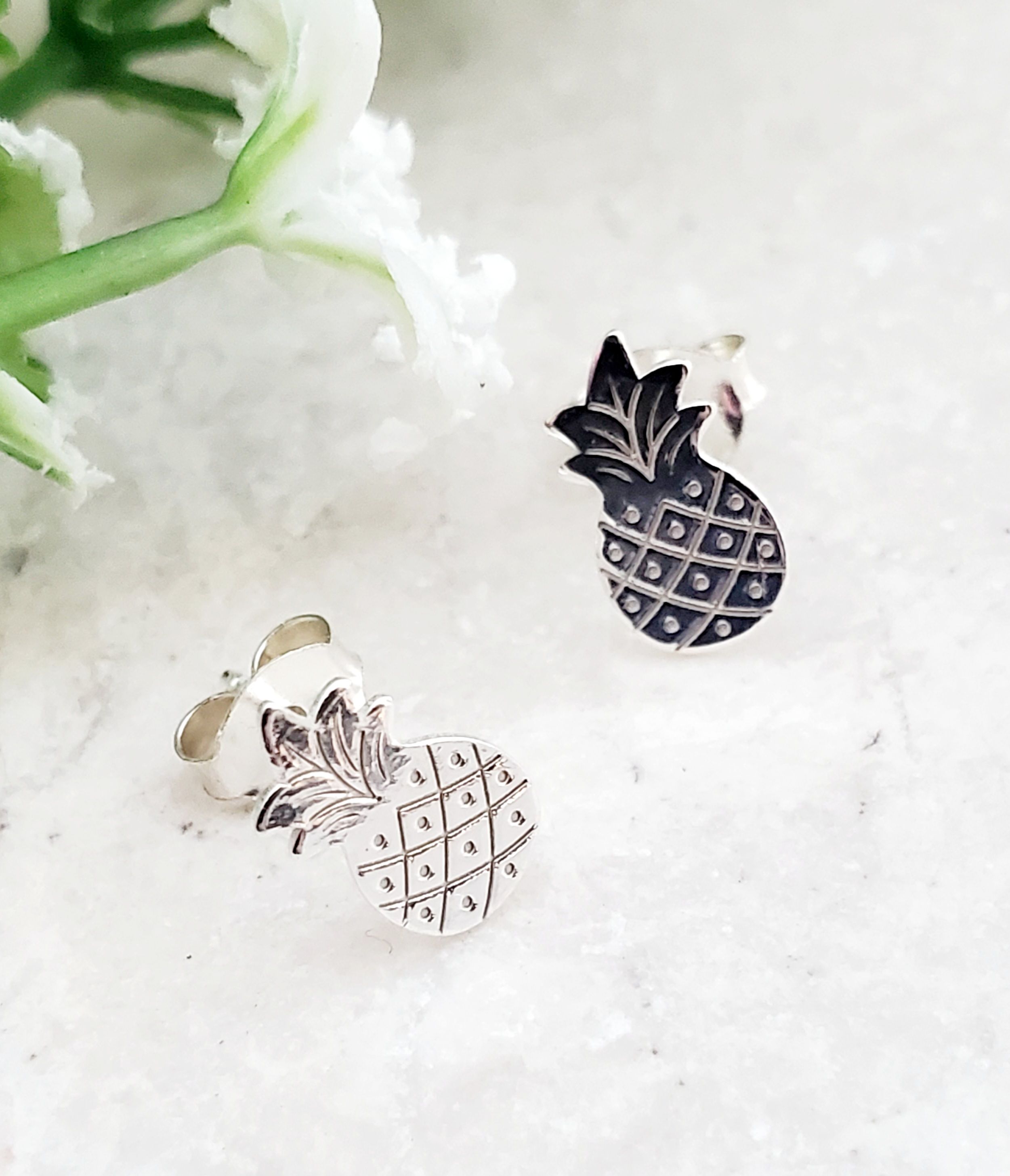 Sterling Silver Pineapple Studs